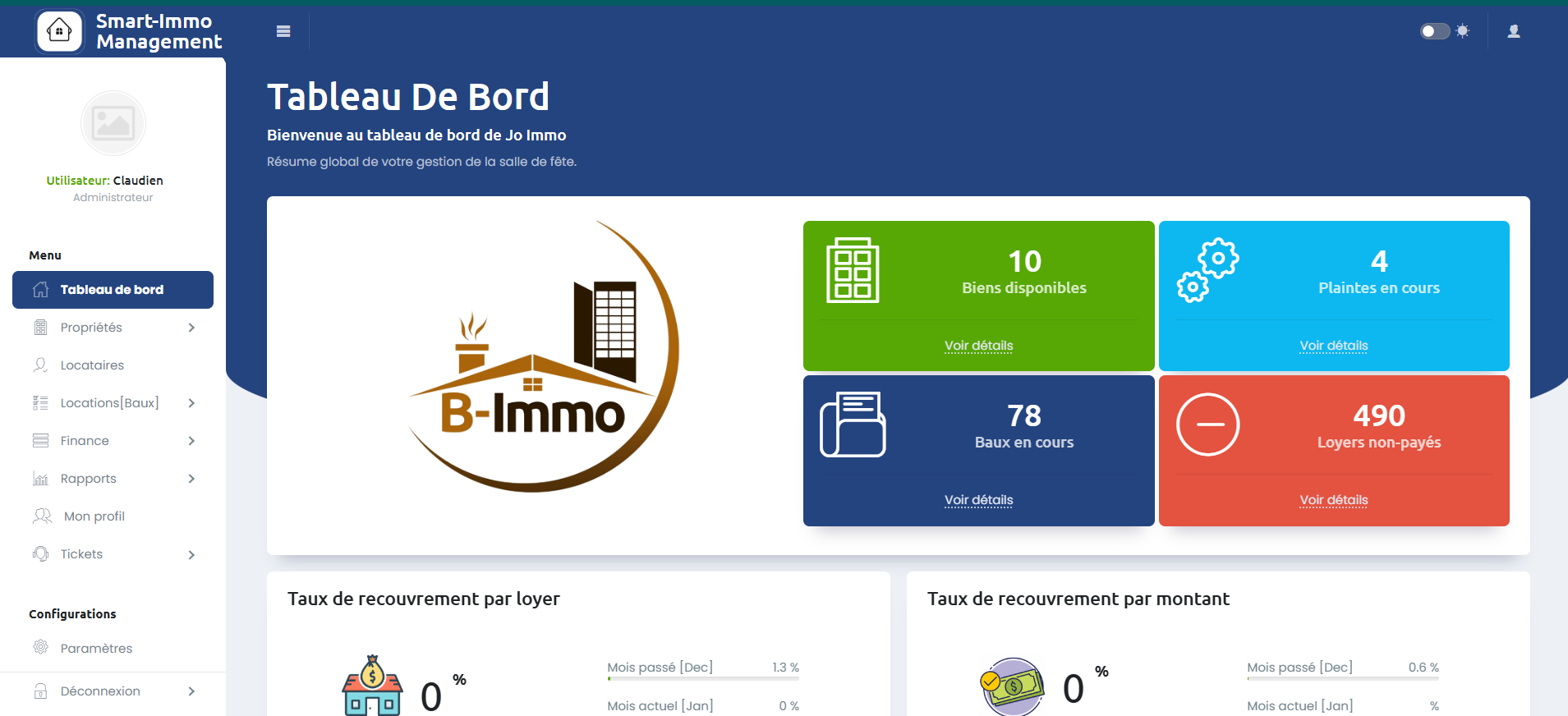 Tableau de bord Smart-Immo