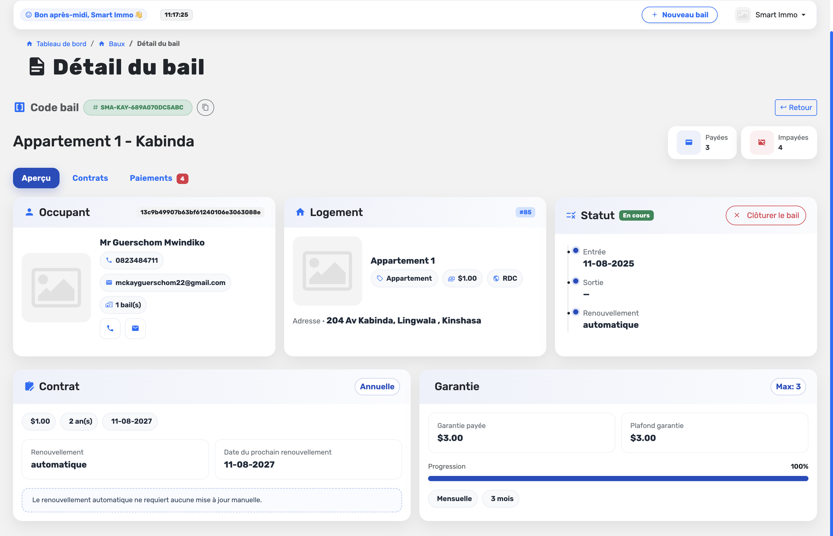 Gestion des locations